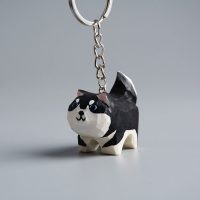 Móc khóa chó Husky gỗ